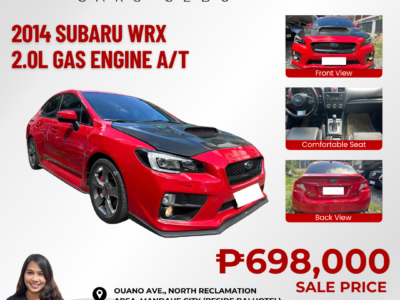 2014 SUBARU WRX +L 2.0L AUTOMATIC TRANSMISSION (31T KMS ONLY!)