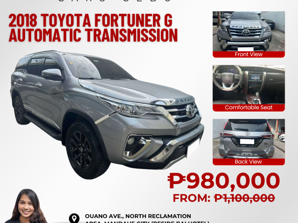 2018 TOYOTA FORTUNER G 2.4L 4X2 AUTOMATIC TRANSMISSION