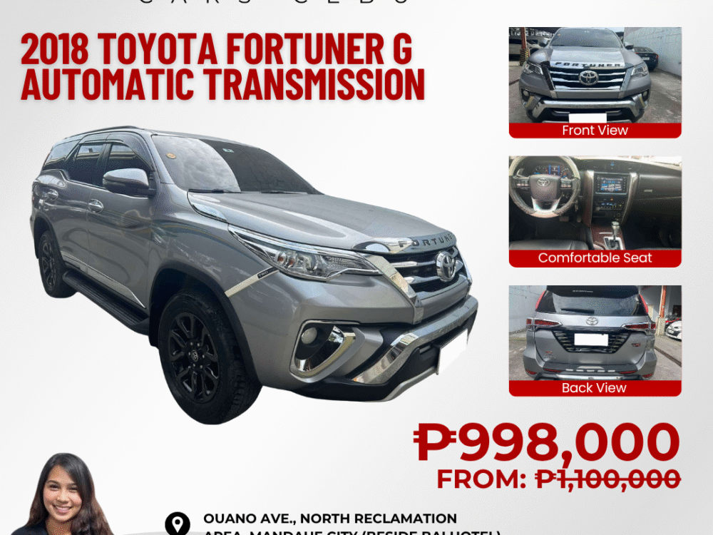 2018 TOYOTA FORTUNER G 2.4L 4X2 AUTOMATIC TRANSMISSION