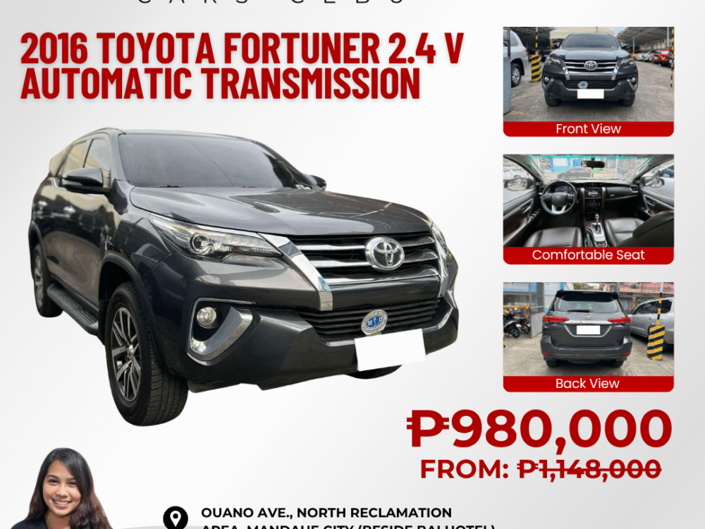 2016 TOYOTA FORTUNER 2.4 V 4X2 AUTOMATIC TRANSMISSION
