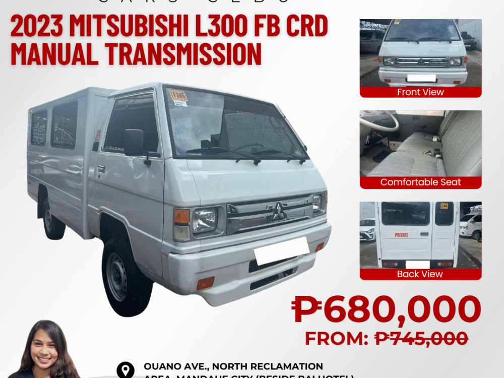 2023 MITSUBISHI L300 DSL 2.2L D FB MANUAL TRANSMISSION (19T KMS ONLY!)