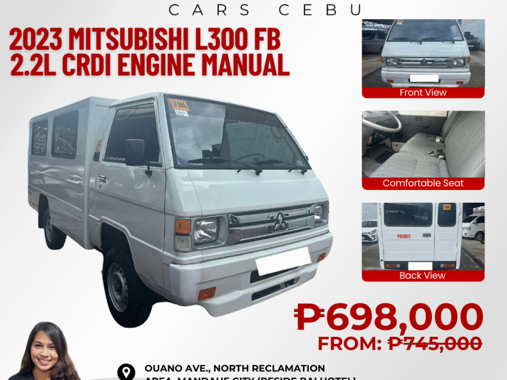 2023 MITSUBISHI L300 DSL 2.2L D FB MANUAL TRANSMISSION (19T KMS ONLY!)