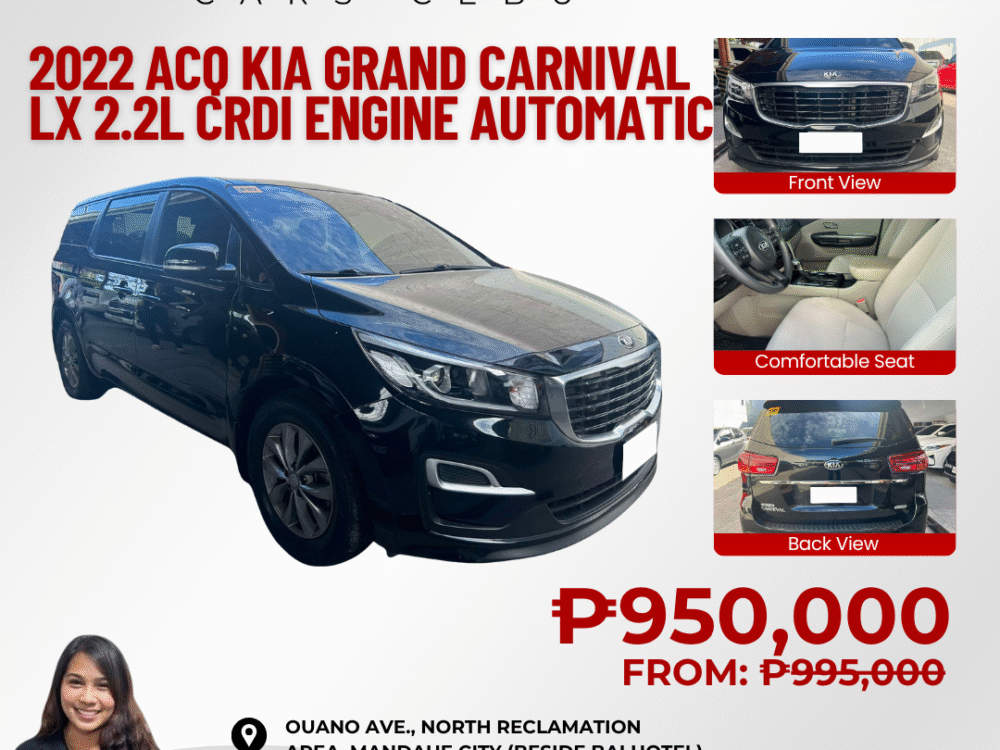 2022 ACQ KIA GRAND CARNIVAL LX2.2L CRDI ENGINE AUTOMATIC TRANSMISSION