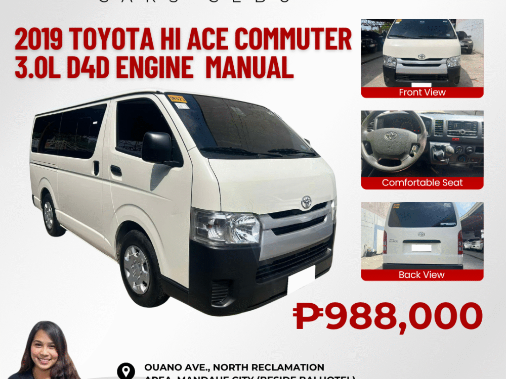 2019 TOYOTA HI ACE COMMUTER 3.0L D4D ENGINE MANUAL TRANSMISSION