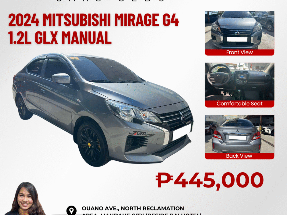 2024 MITSUBISHI MIRAGE G4 1.2L GLX MANUAL TRANSMISSION