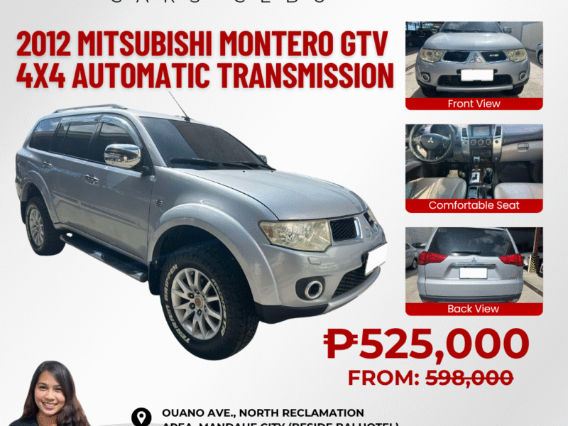 2012 MITSUBISHI MONTERO GTV 2.5L 4X4 AUTOMATIC TRANSMISSION