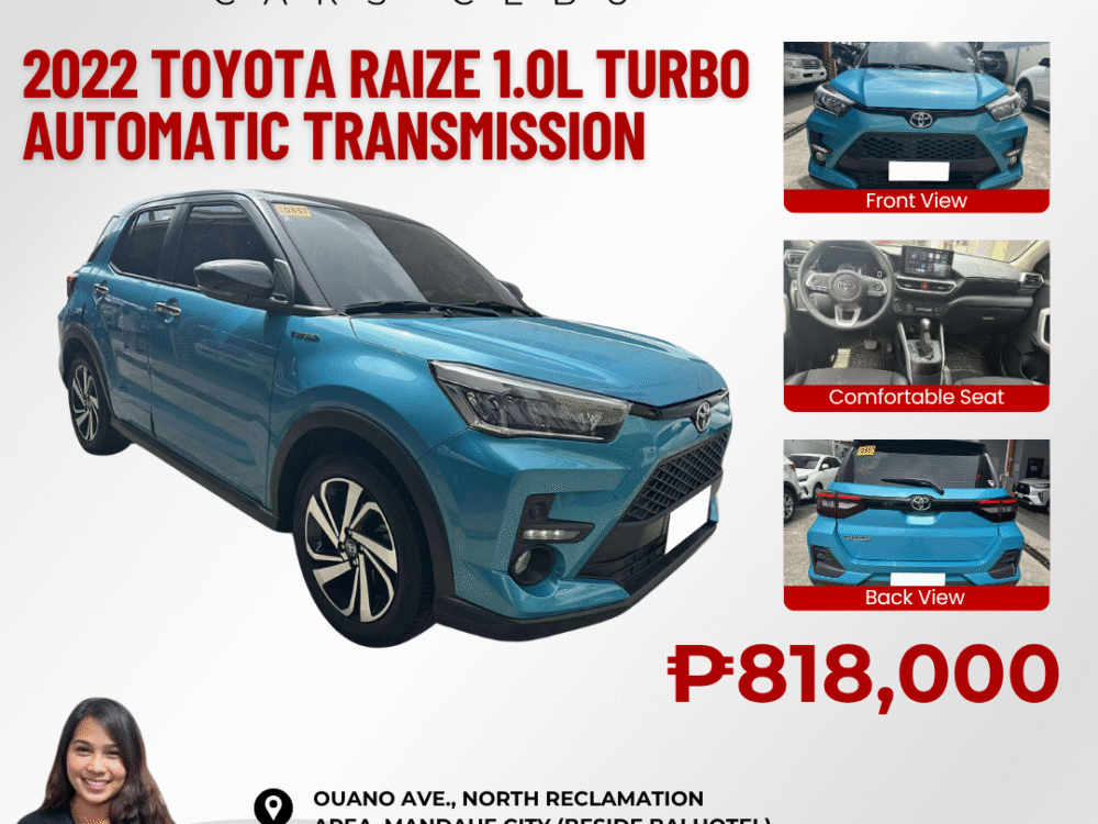 2022 TOYOTA RAIZE 1.0L TURBO AUTOMATIC TRANSMISSION