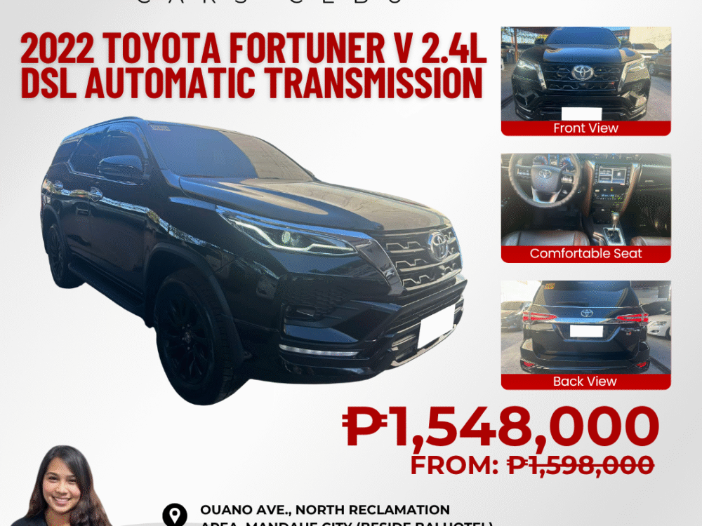 2022 TOYOTA FORTUNER V 2.4L DSL AUTOMATIC TRANSMISSION