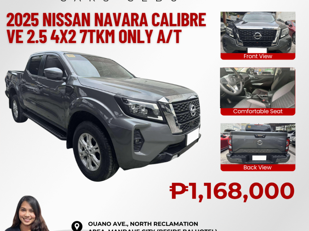 2025 NISSAN NAVARA CALIBRE VE 2.5 4X2 7TKM ONLY AUTOMATIC TRANSMISSION