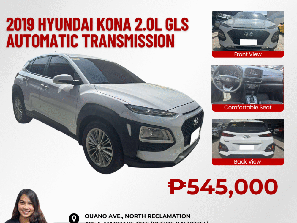 2019 HYUNDAI KONA 2.0L GLS AUTOMATIC TRANSMISSION