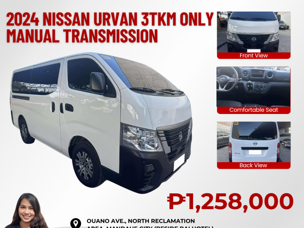 2024 NISSAN URVAN 3TKM ONLY MANUAL TRANSMISSION
