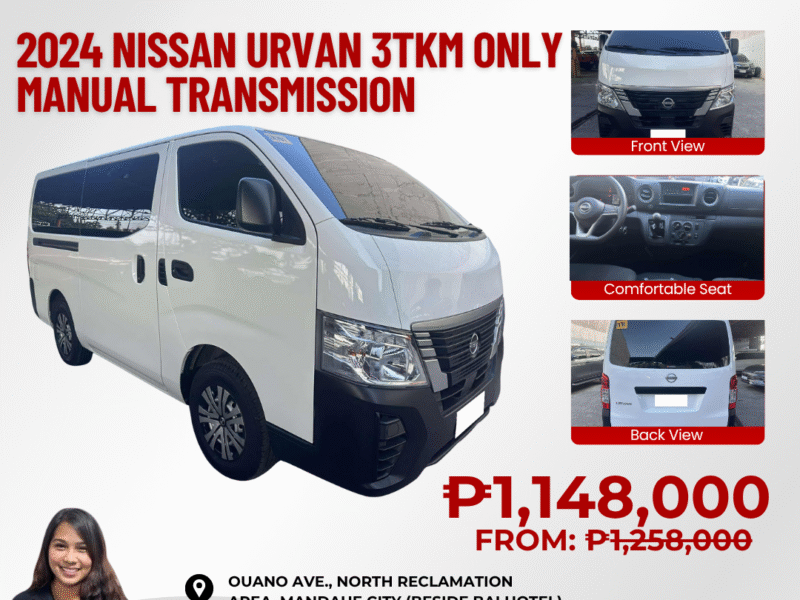 2024 NISSAN URVAN 3TKM ONLY MANUAL TRANSMISSION