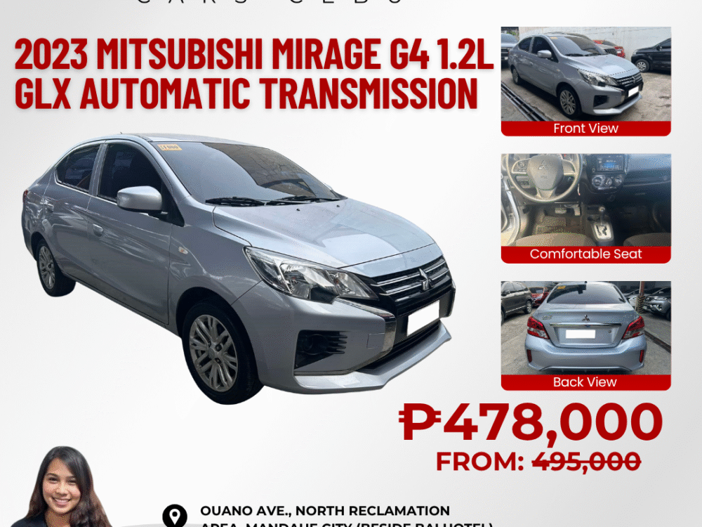 2023 MITSUBISHI MIRAGE G4 1.2L GLX AUTOMATIC TRANSMISSION