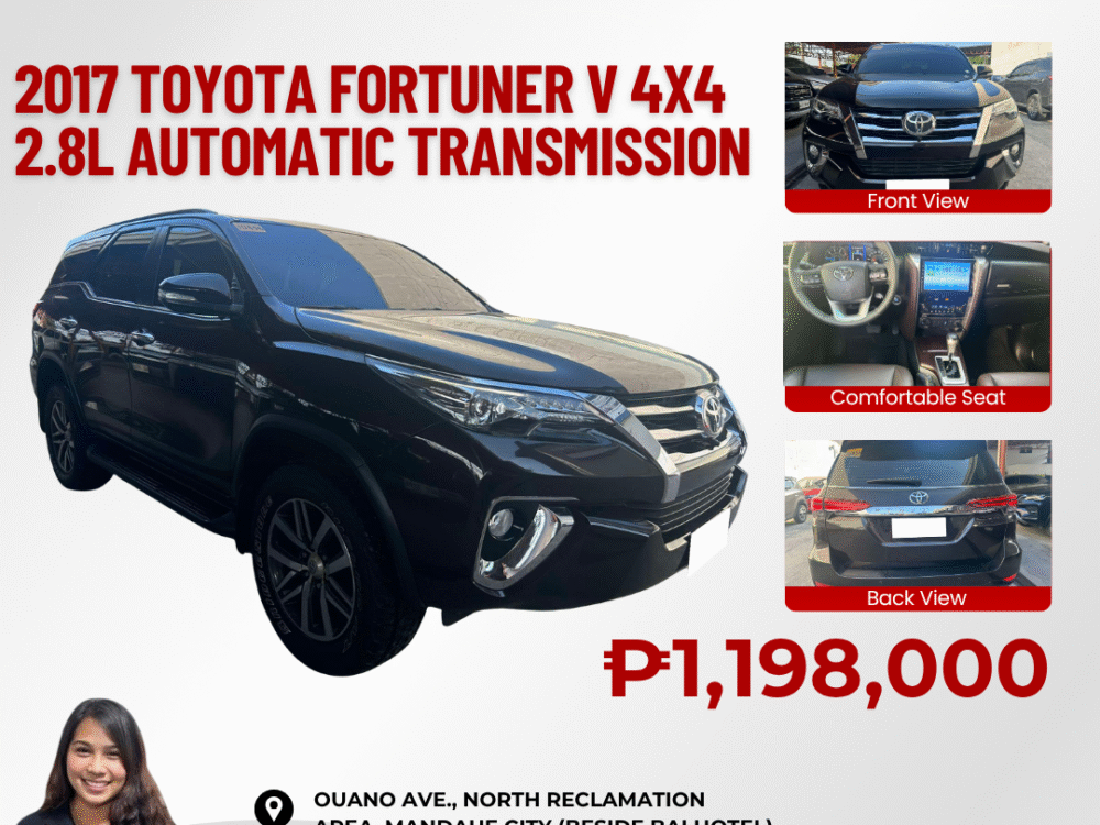 2017 TOYOTA FORTUNER 2.8L V 4x4 AUTOMATIC TRANSMISSION