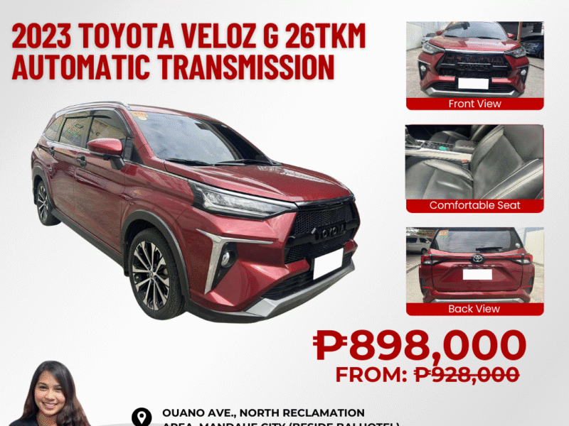 2023 TOYOTA VELOZ G 26TKM AUTOMATIC TRANSMISSION