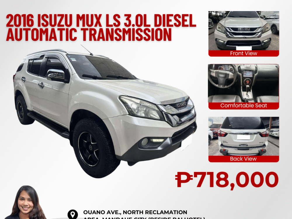 2016 ISUZU MUX LS 3.0L DIESEL AUTOMATIC TRANSMISSION