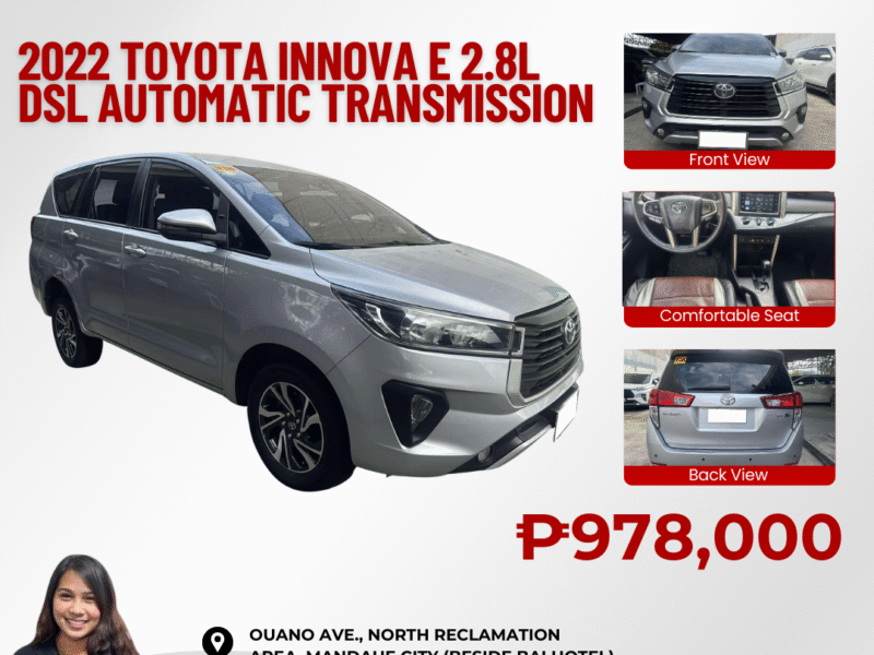 2022 TOYOTA INNOVA E 2.8L DIESEL ENGINE AUTOMATIC TRANSMISSION