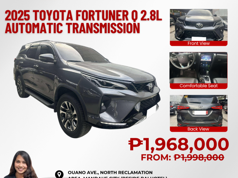 2025 TOYOTA FORTUNER 2.8L Q AUTOMATIC TRANSMISSION