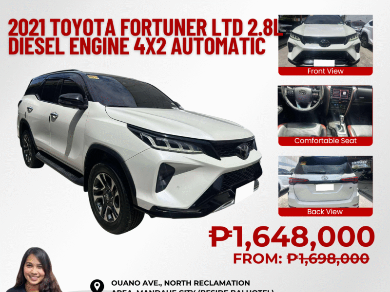 2021 TOYOTA FORTUNER LTD 2.8L DIESEL ENGINE 4x2 AUTOMATIC TRANSMISSION
