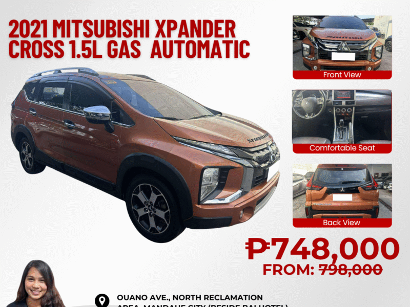 2021 MITSUBISHI XPANDER CROSS 1.5L GASOLINE AUTOMATIC TRANSMISSION