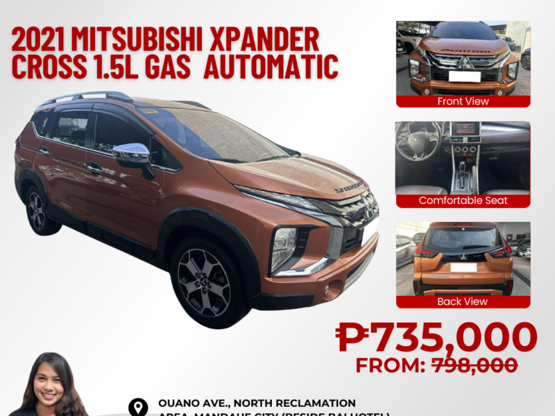 2021 MITSUBISHI XPANDER CROSS 1.5L GASOLINE AUTOMATIC TRANSMISSION