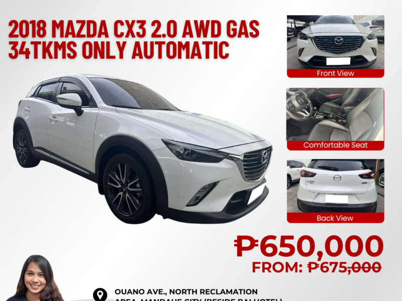 2018 MAZDA CX3 34TKM ONLY AUTOMATIC TRANSMISSION