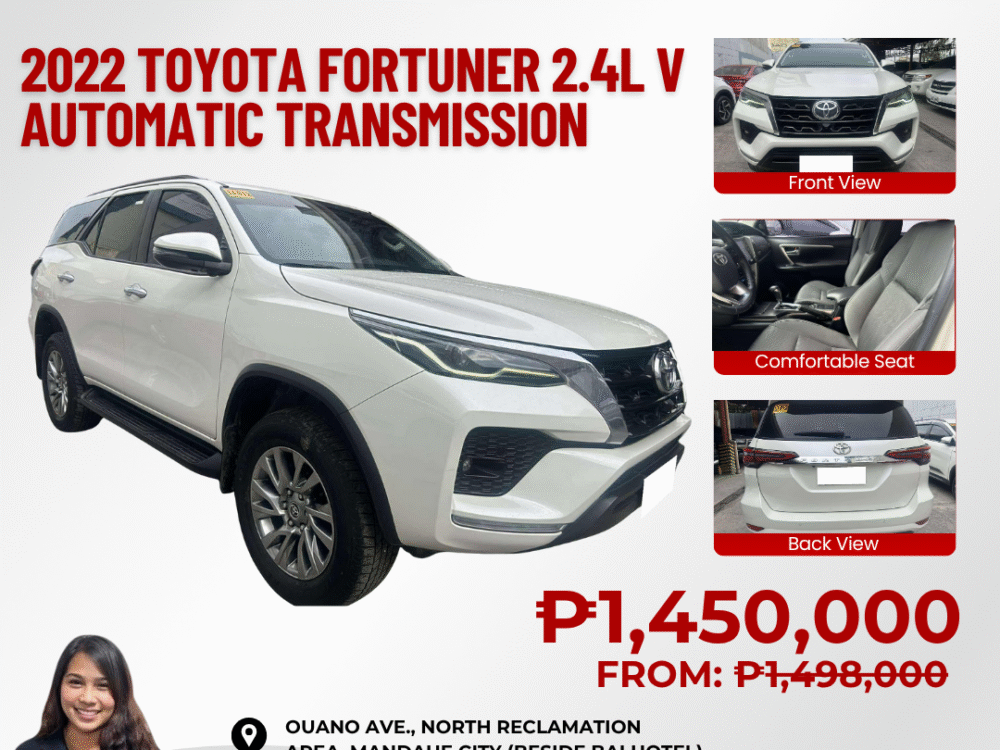 2022 TOYOTA FORTUNER 2.4L V VARIANT AUTOMATIC TRANSMISSION