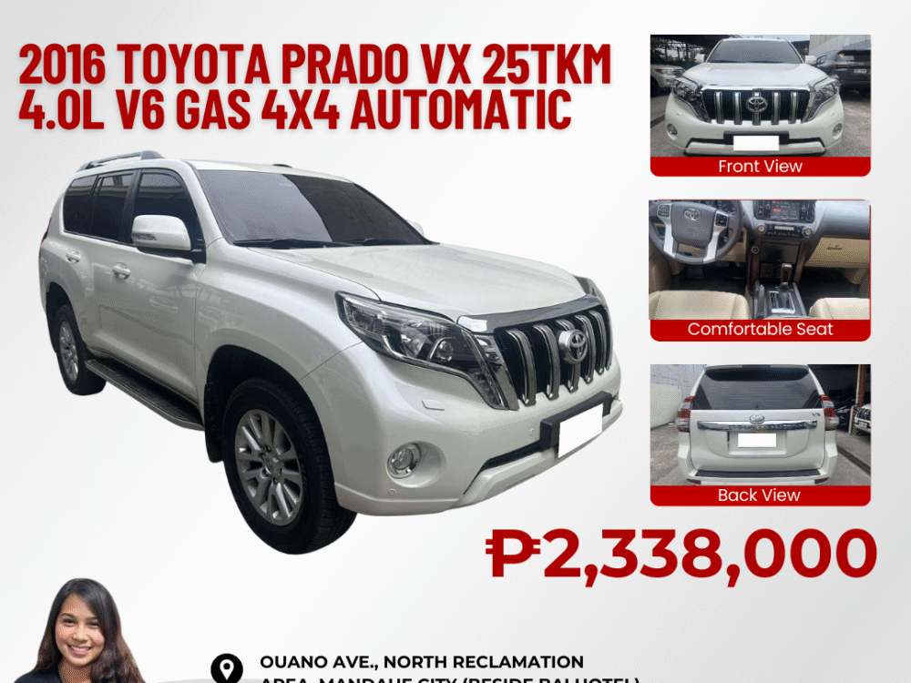 2016 TOYOTA PRADO VX 25TKM ONLY 4.0L V6 GAS 4x4 AUTOMATIC TRANSMISSION