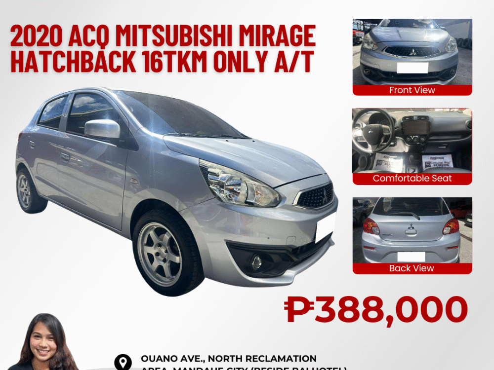 2020 ACQ MITSUBISHI MIRAGE HATCHBACK 16TKM ONLY AUTOMATIC TRANSMISSION