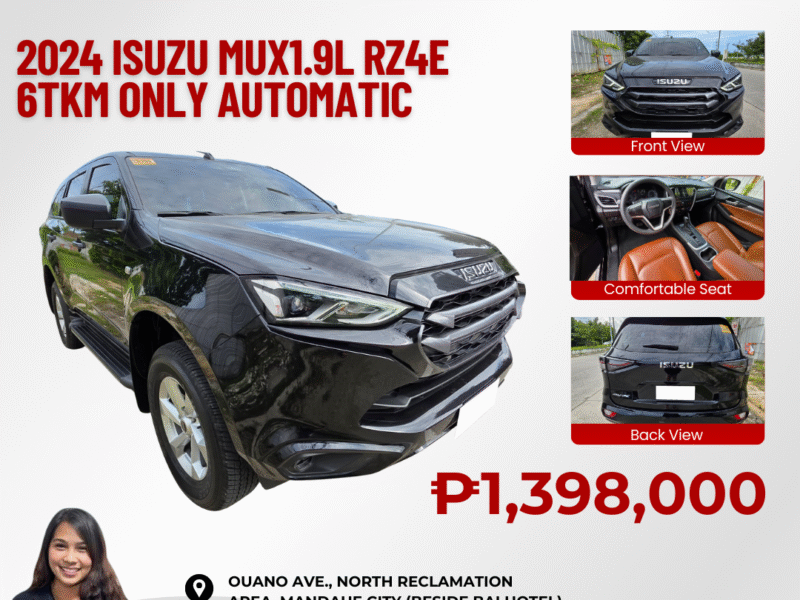 2024 ISUZU MUX 1.9L RZ4E 6TKM ONLY AUTOMATIC TRANSMISSION
