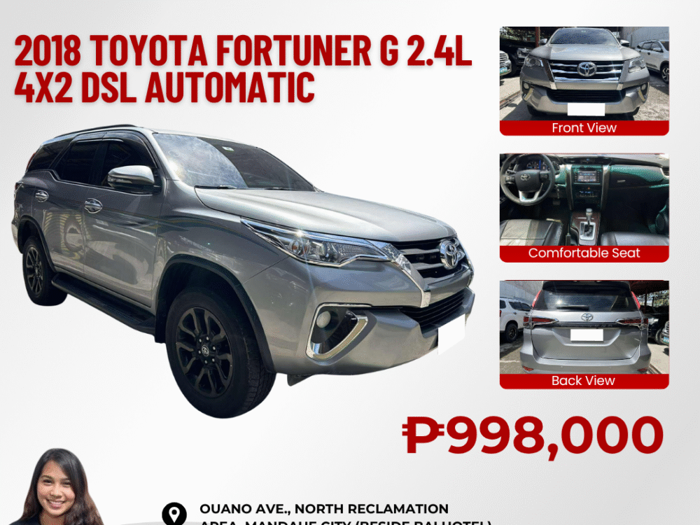 2018 TOYOTA FORTUNER G 2.4L 4X2 DSL AUTOMATIC TRANSMISSION