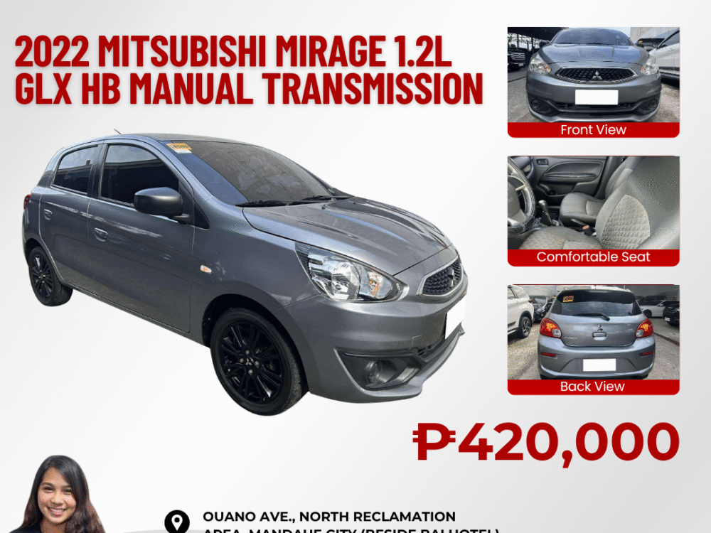 2022 MITSUBISHI MIRAGE 1.2L GLX HB MANUAL TRANSMISSION