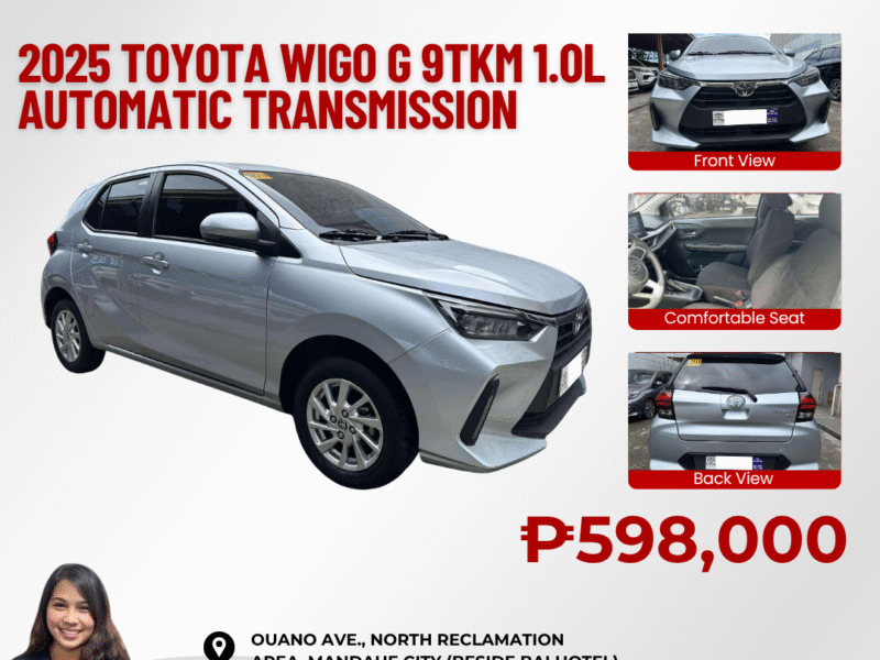 2025 TOYOTA WIGO G 9TKM ODO1.0L G AUTOMATIC TRANSMISSION