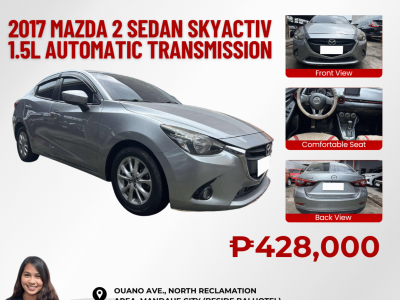 2017 MAZDA 2 SEDAN 1.5L SKYACTIV AUTOMATIC TRANSMISSION