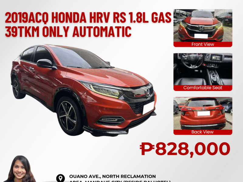 2019 ACQ HONDA HRV RS 1.8L GASOLINE 39TKM ONLY AUTOMATIC TRANSMISSION