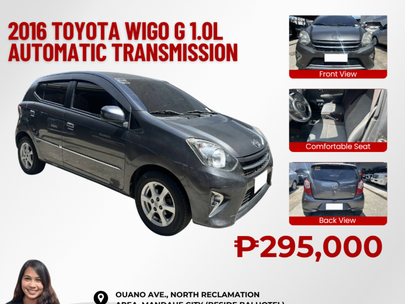 2016 TOYOTA WIGO G 1.0L G AUTOMATIC TRANSMISSION