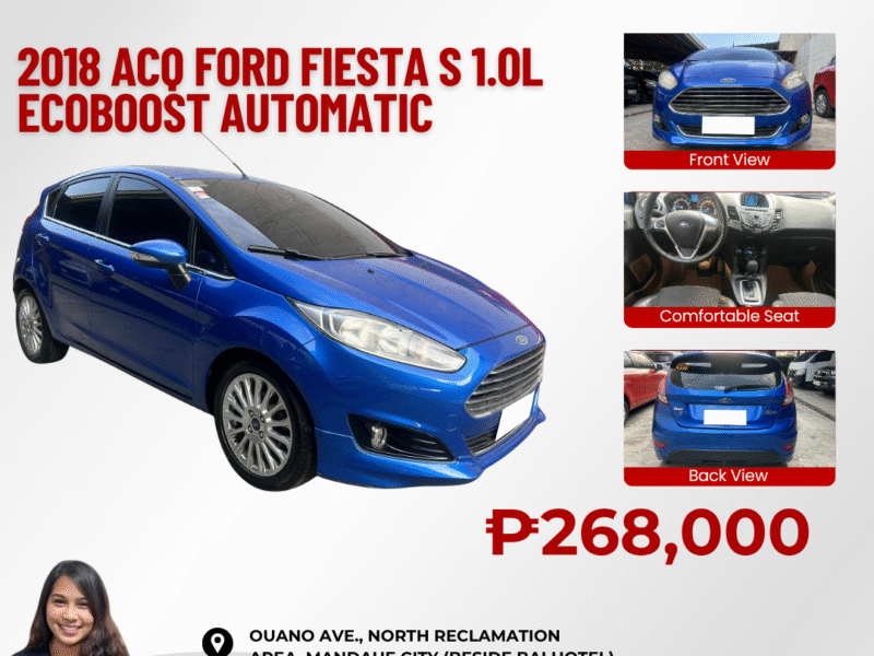 2018 ACQ FORD FIESTA S 1.0L ECOBOOST AUTOMATIC TRANSMISSION