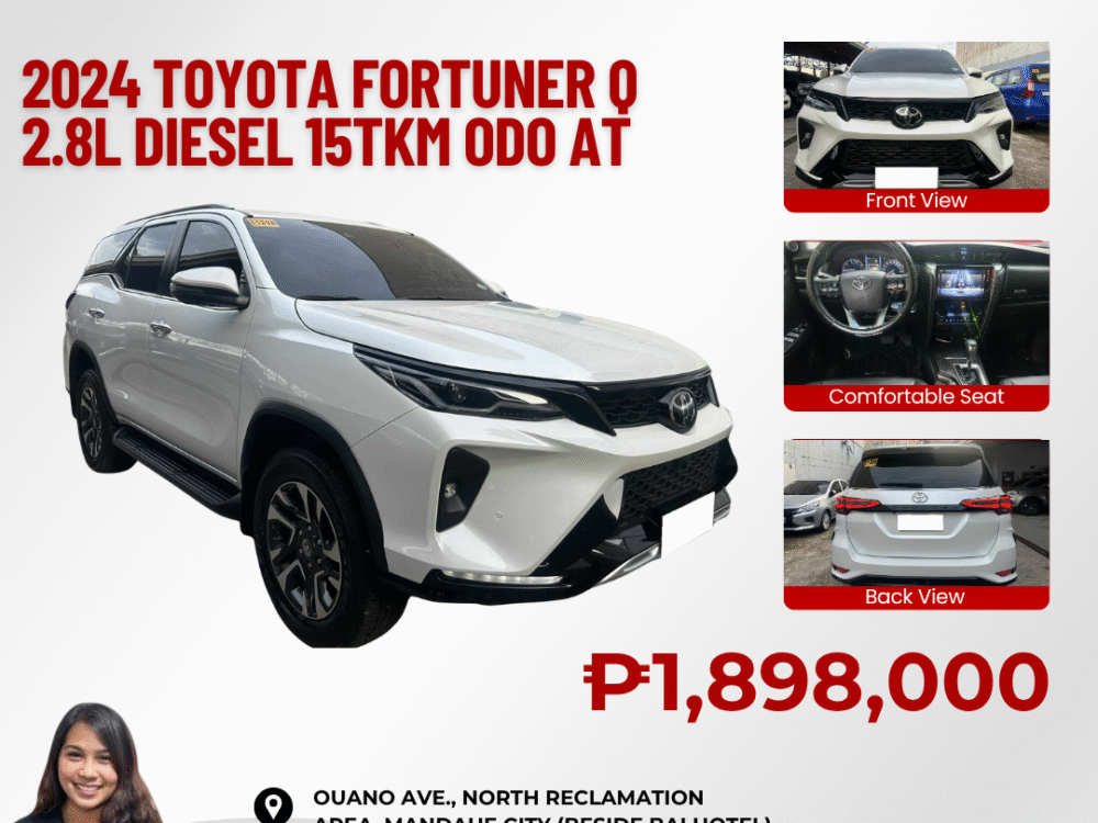2024 TOYOTA FORTUNER Q 2.8L DIESEL 15TKM ODO AUTOMATIC TRANSMISSION