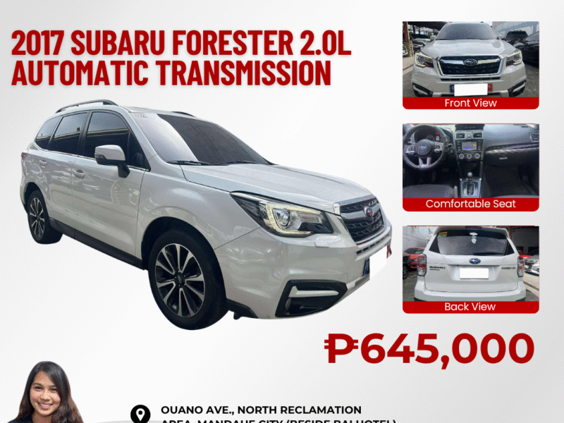 2017 SUBARU FORESTER 2.0L GAS 47TKM ONLY AUTOMATIC TRANSMISSION