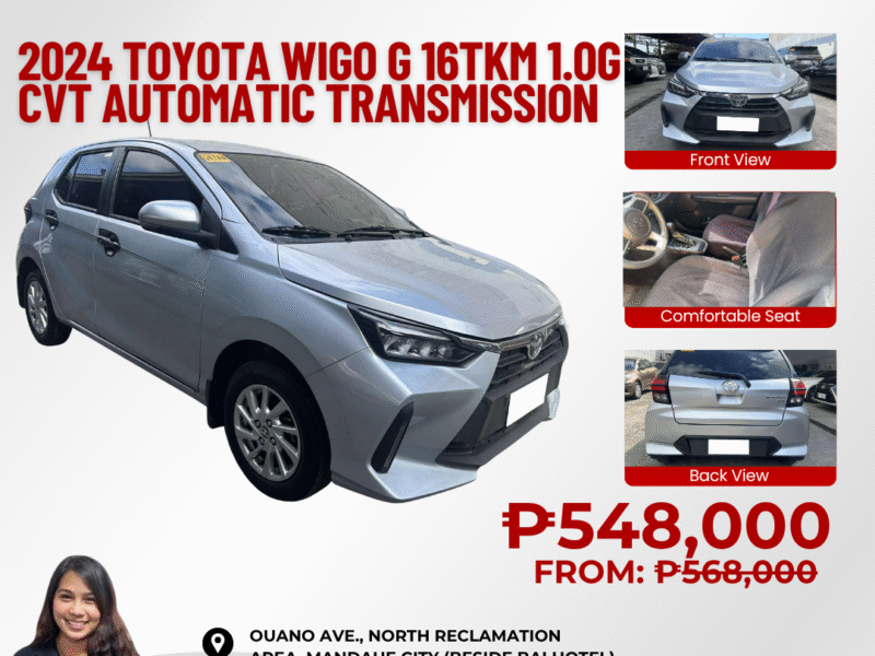 2024 TOYOTA WIGO G 16TKM 1.0G CVT AUTOMATIC TRANSMISSION