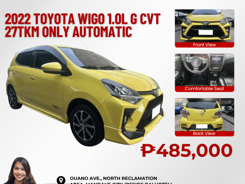 2022 TOYOTA WIGO 1.0L G CVT 27TKM ONLY AUTOMATIC TRANSMISSION
