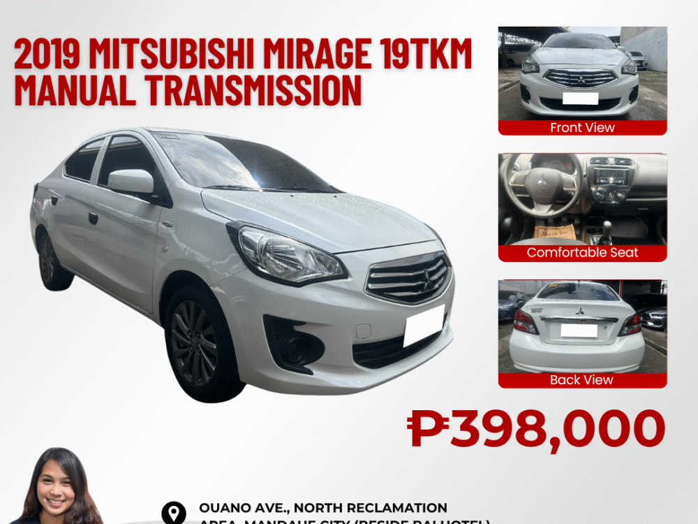 2019 MITSUBISHI MIRAGE 19TKM ONLY