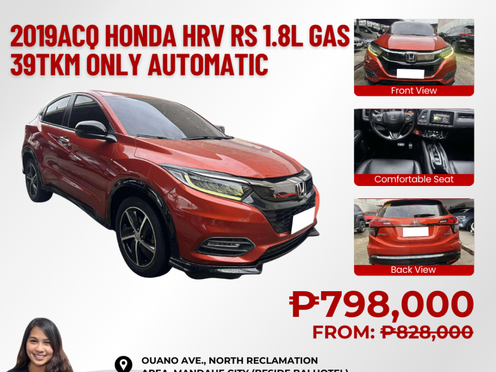 2019 ACQ HONDA HRV RS 1.8L GASOLINE 39TKM ONLY AUTOMATIC TRANSMISSION