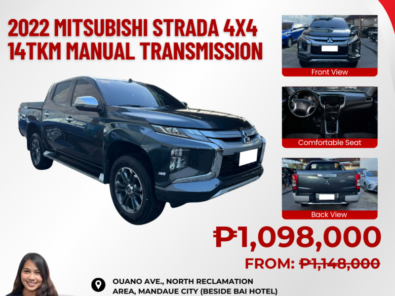 2022 MITSUBISHI STRADA 4X4 14TKM ONLY MANUAL TRANSMISSION