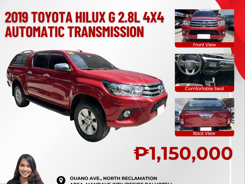 2019 TOYOTA HILUX G 2.8L 4x4 AUTOMATIC TRANSMISSION