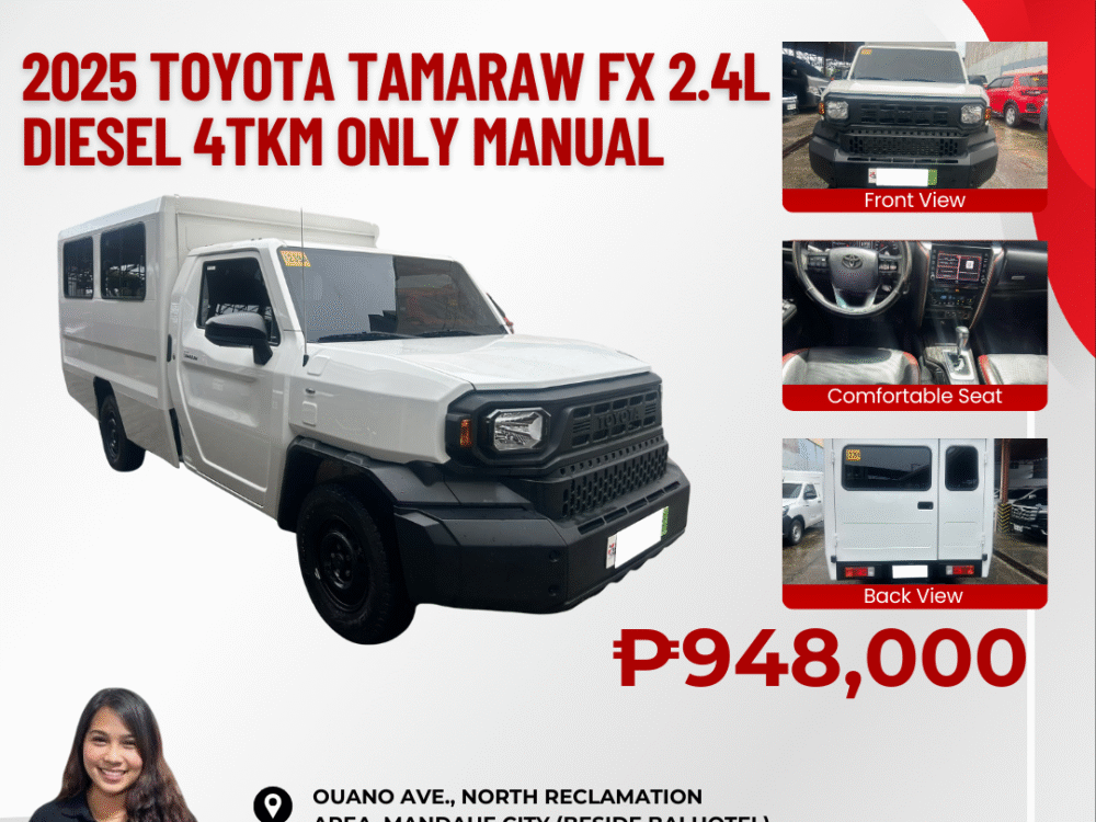 2025 TOYOTA TAMARAW FX 2.4L DIESEL ENGINE 4TKM ONLY MANUAL TRANSMISSION