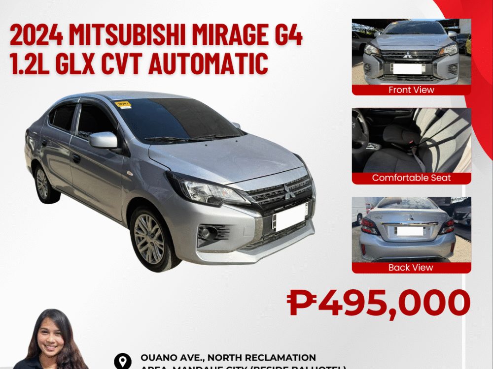 2024 MITSUBISHI MIRAGE G4 1.2L GLX CVT AUTOMATIC TRANSMISSION