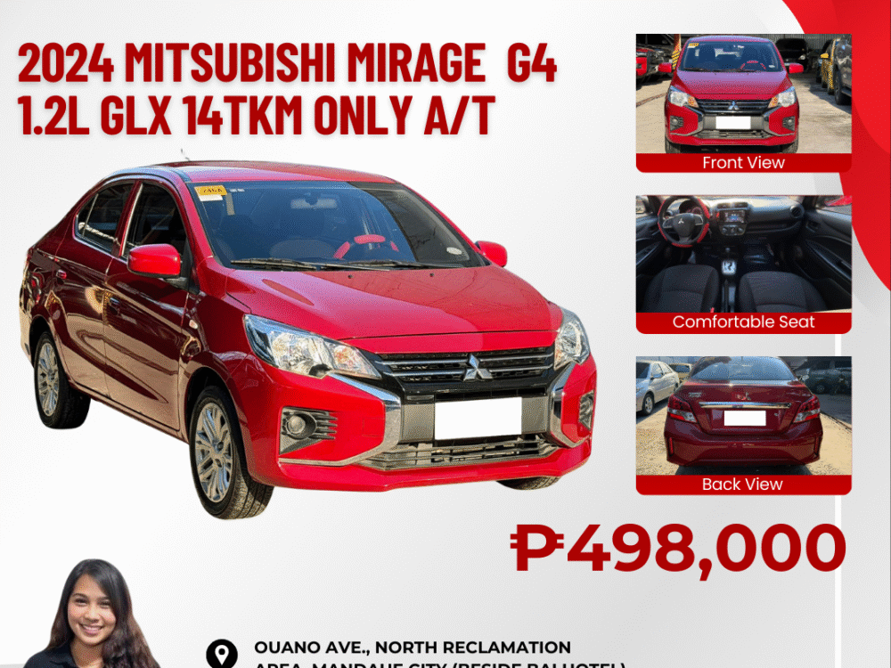 2024 MITSUBISHI MIRAGE G4 1.2L GLX 14TKM ONLY AUTOMATIC TRANSMISSION