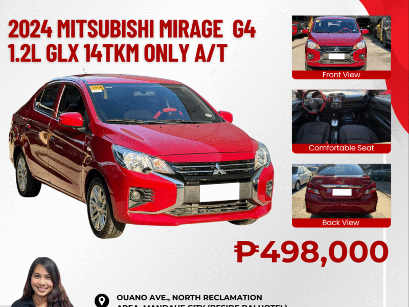 2024 MITSUBISHI MIRAGE G4 1.2L GLX 14TKM ONLY AUTOMATIC TRANSMISSION