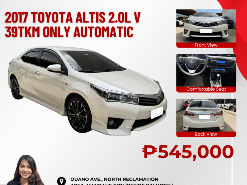 2017 TOYOTA ALTIS 2.0L V 39TKM ONLY AUTOMATIC TRANSMISSION